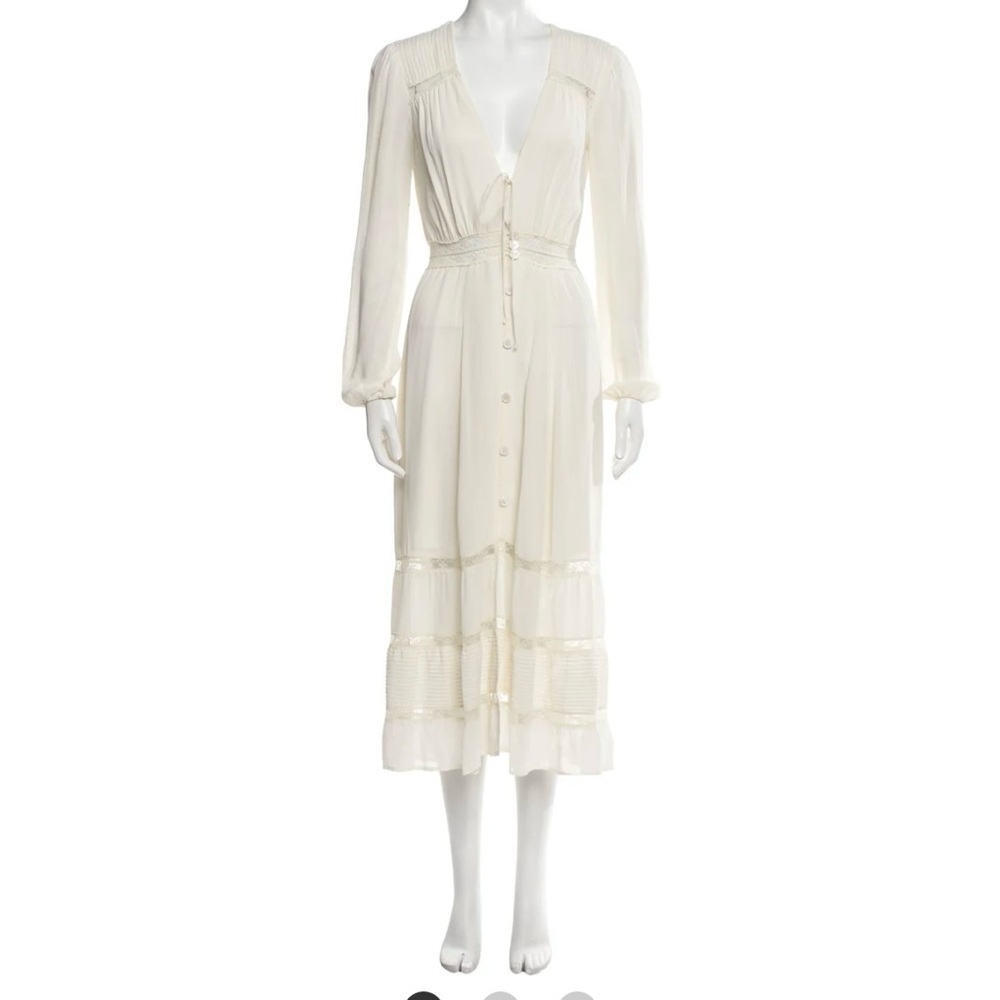 Reformation v neck long white dress XS us 2